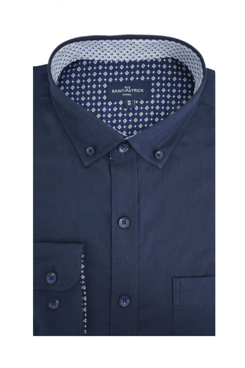 Strangford Stretch Oxford Shirt in Dark Navy