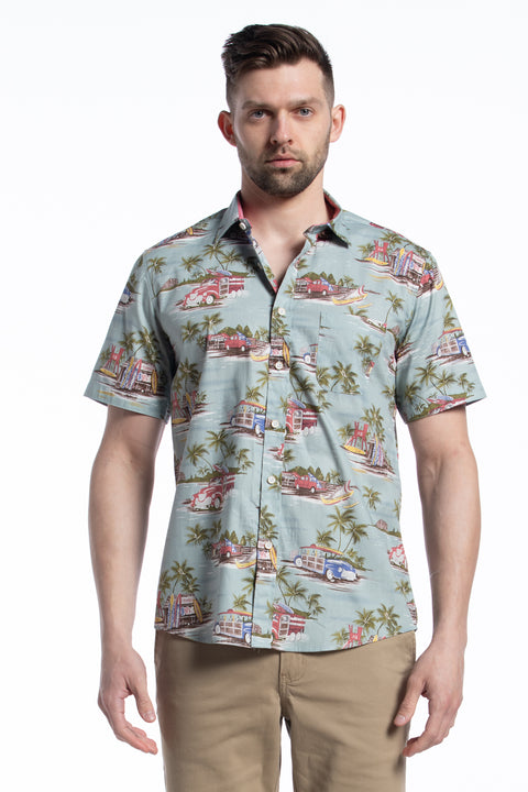 Havana Short Sleeve Shirt in Seafoam Green