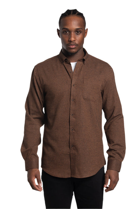 Oslo Brushed Diagonal Twill Shirt in Bison