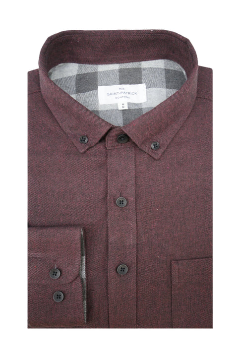 Bratislava Brushed Diagonal Twill Shirt in Eggplant