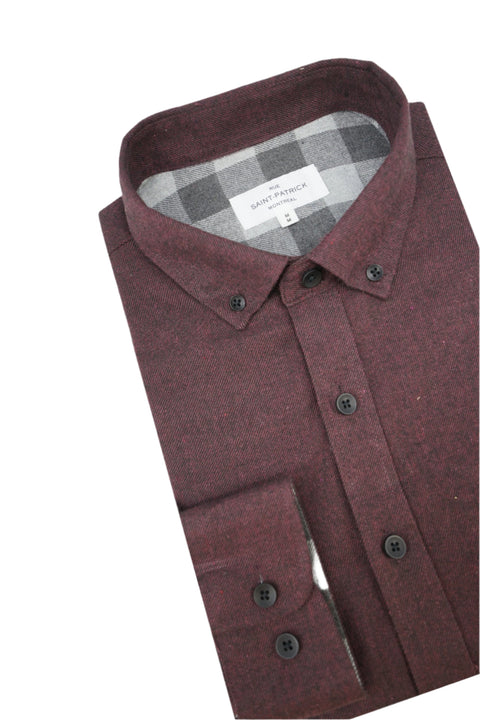 Bratislava Brushed Diagonal Twill Shirt in Eggplant