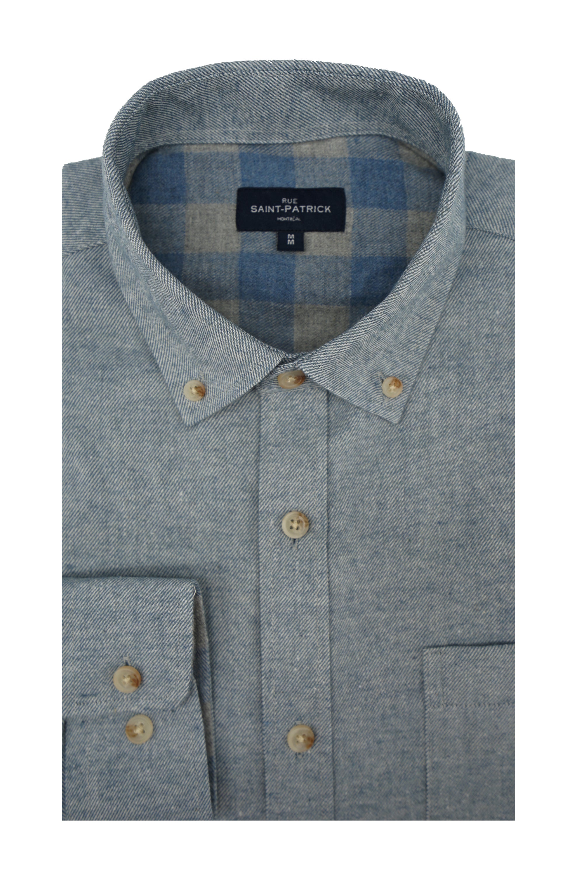 Sketrick Brushed Diagonal Twill Shirt in Sky Blue – Rue Saint-Patrick