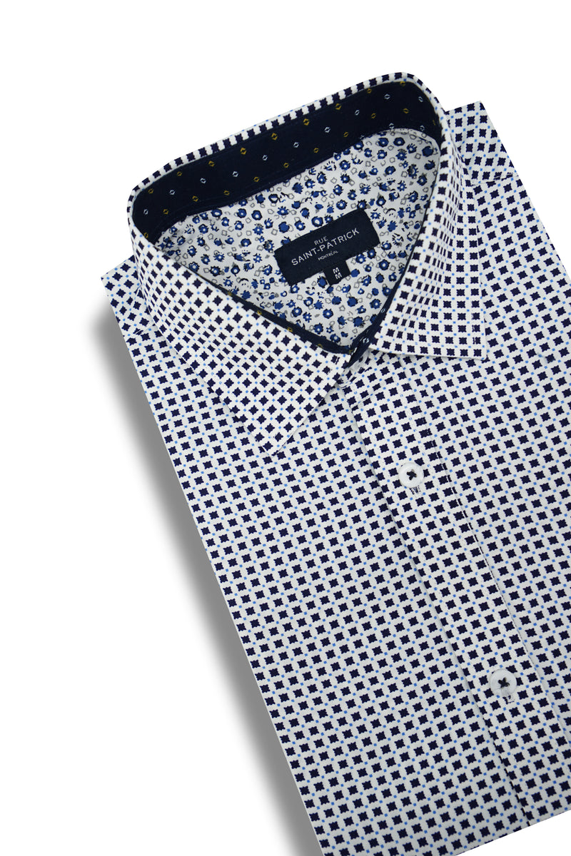 Exeter Wrinkle Free Shirt in Navy and White – Rue Saint-Patrick