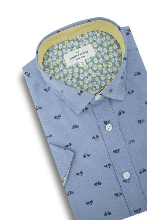 Veracruz Easy-Care Short Sleeve Shirt in Cornflower Blue