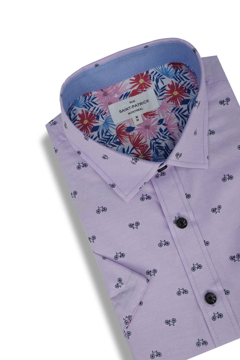 Anguilla Easy-Care Short Sleeve Shirt in Pastel Purple