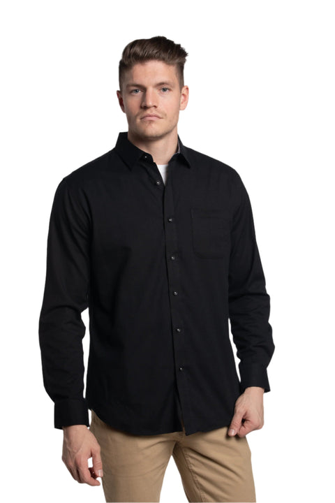 Antrim Stretch Oxford Shirt in Black