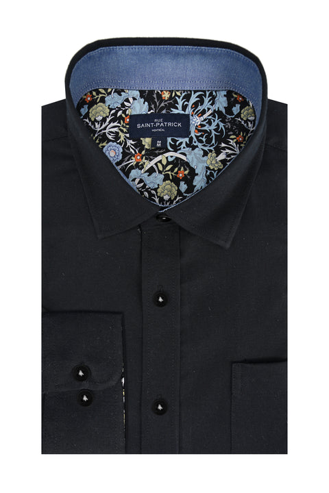 Antrim Stretch Oxford Shirt in Black