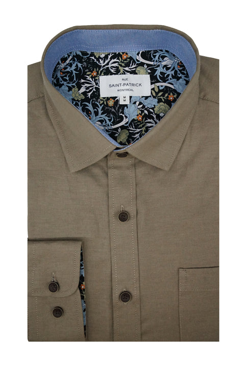 Kinvara Stretch Oxford Shirt in Taupe