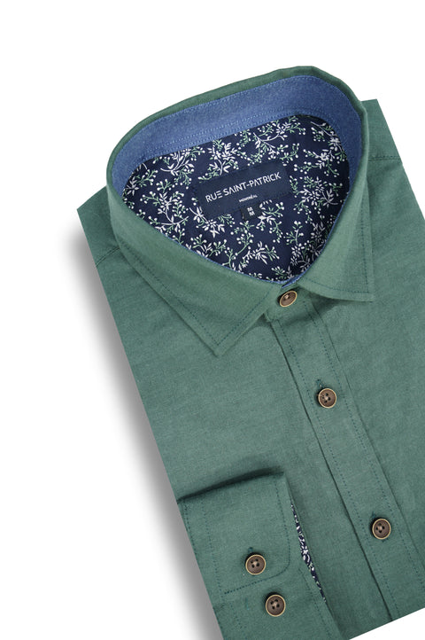 Walshingham Stretch Oxford Shirt in Forest