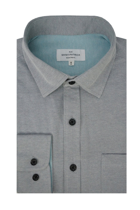 Lockheart Knitted Pique Shirt in Shark Grey