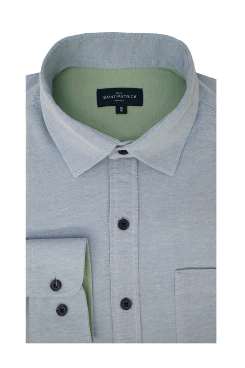 Guilfoyle Knitted Pique Shirt in Sky Blue