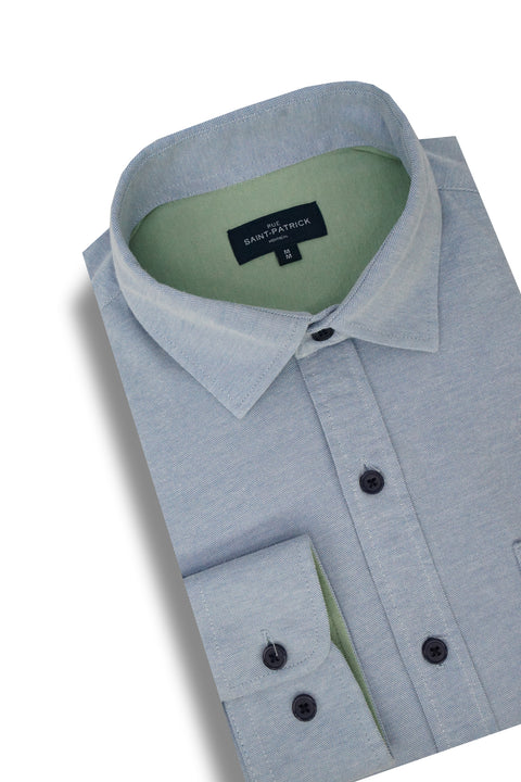 Guilfoyle Knitted Pique Shirt in Sky Blue