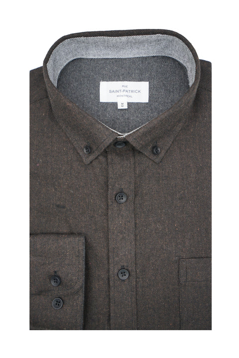 Salzburg Melange Super Soft Flannel Shirt in Dark Chocolate