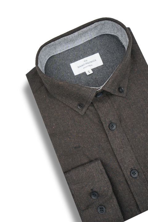 Salzburg Melange Super Soft Flannel Shirt in Dark Chocolate