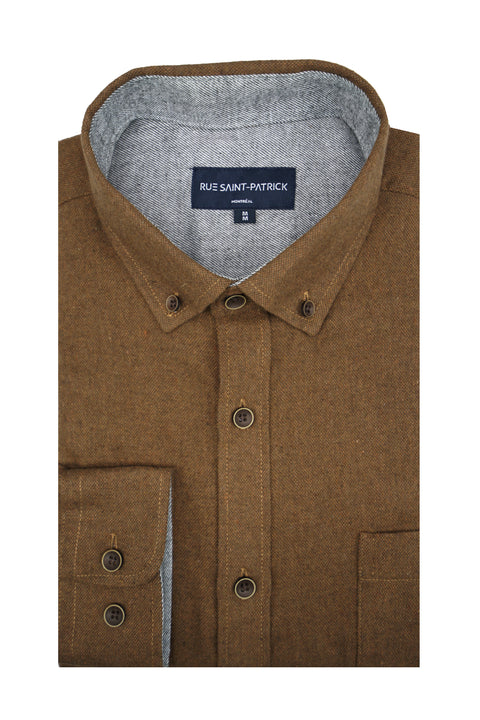 Rutherford Melange Super Soft Flannel Shirt in Tuscan Brown