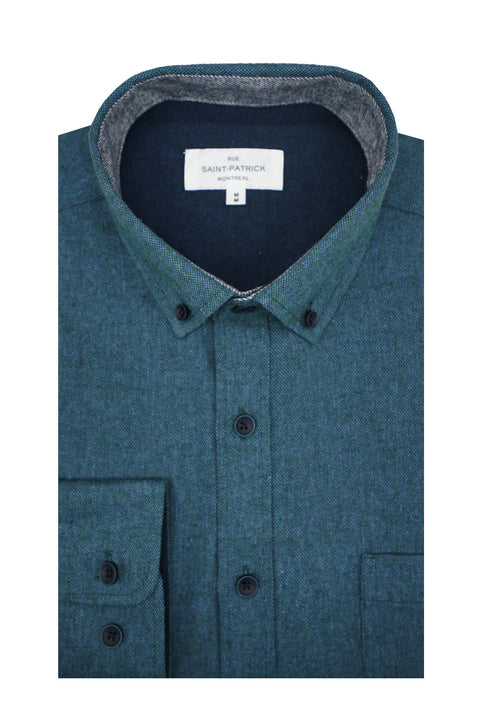 Fraser Melange Super Soft Flannel Shirt in Dark Aqua