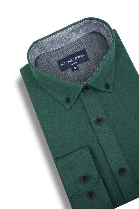 MacGregor Melange Super Soft Flannel Shirt in Emerald Green