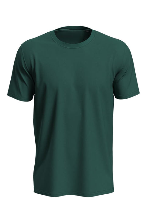 Cotton Crewneck T-Shirt in Bottle Green