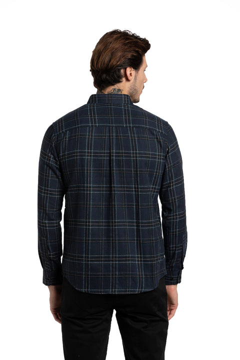 Ballyboley Flannel Shirt in Navy and Teal