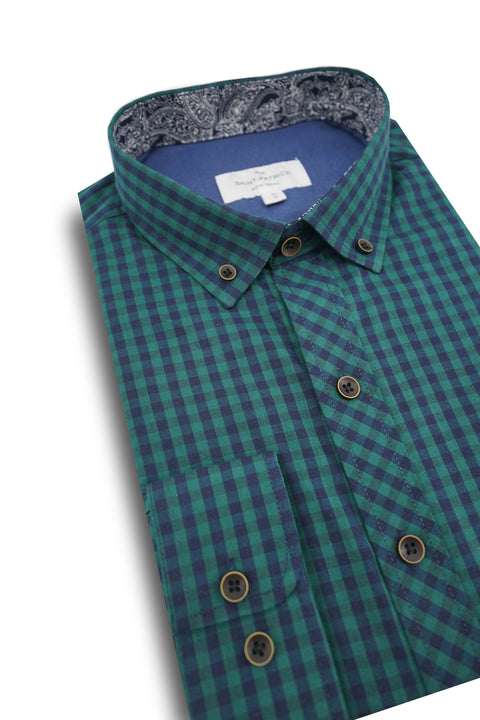 Dungannon Gingham Shirt in Forest Green