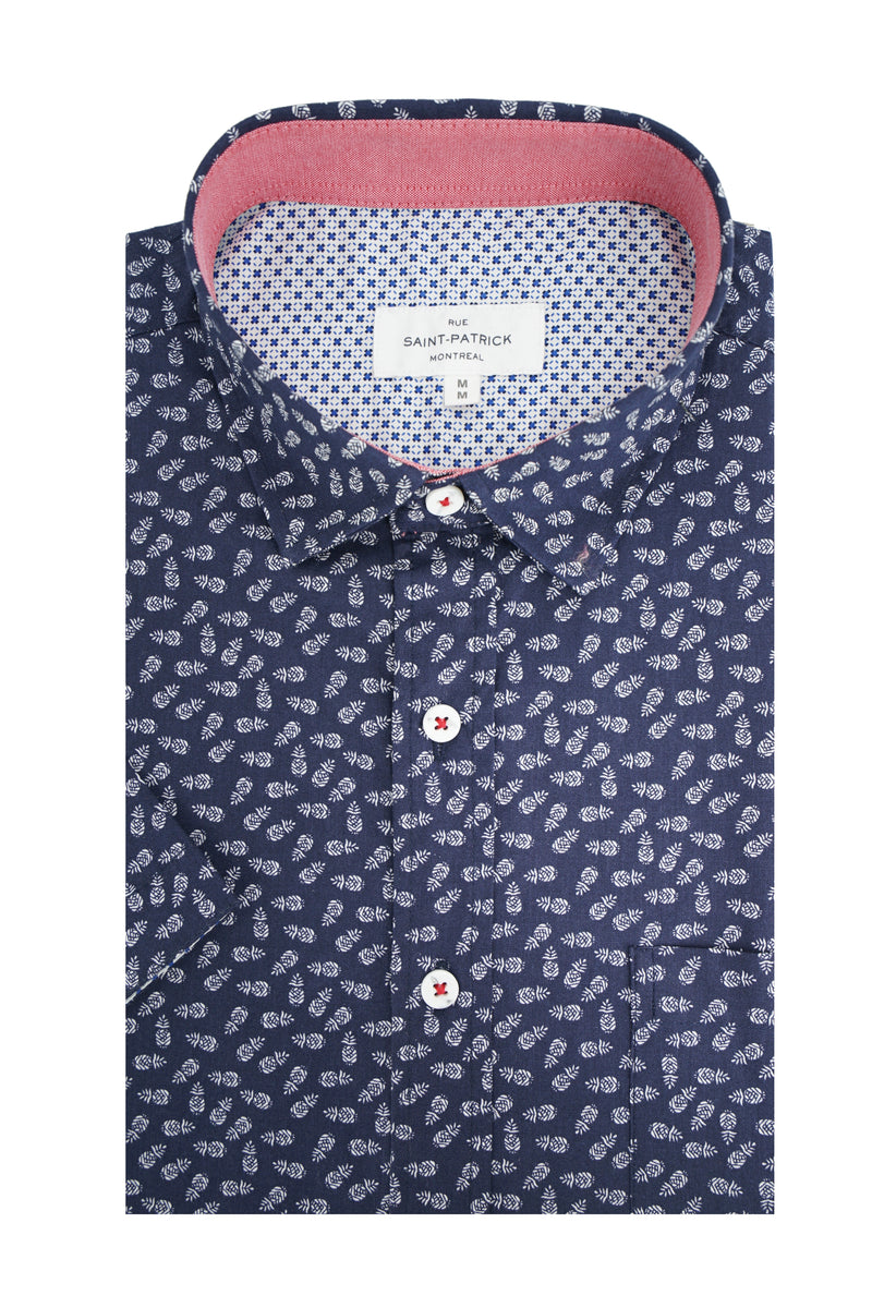 Tirawley Short Sleeve Shirt in Navy – Rue Saint-Patrick