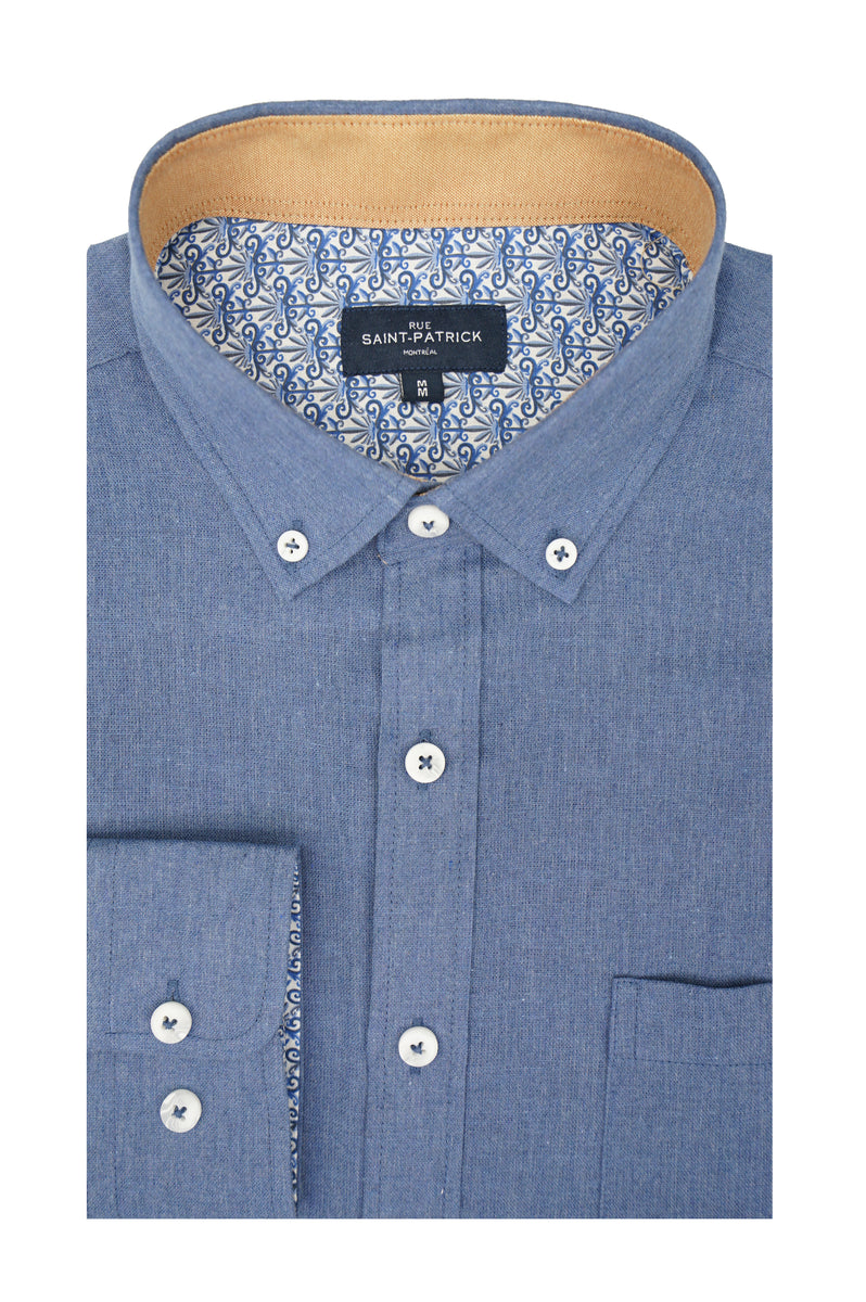 Portstewart Linen Blend Shirt in Denim Blue – Rue Saint-Patrick